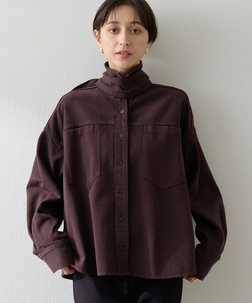 Whim Gazette(ウィムガゼット)の「デニムボウタイシャツ(シャツ/ブラウス・レディース・ブラウン/ピンク/ブルー・FREE)」の2枚目の写真