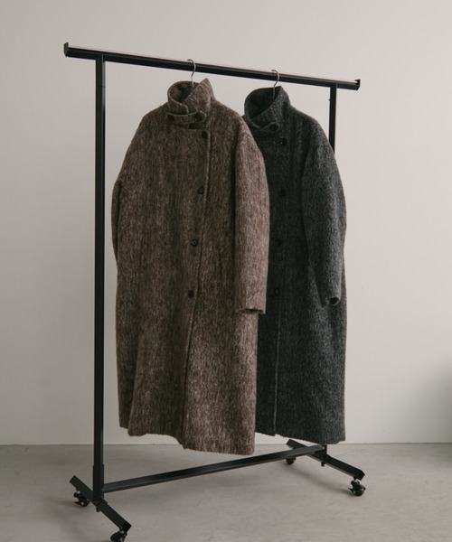 スタンドカラー3WAYシャギーロングコート（ステンカラーコート）｜Aunt