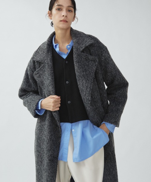 スタンドカラー3WAYシャギーロングコート（ステンカラーコート）｜Aunt