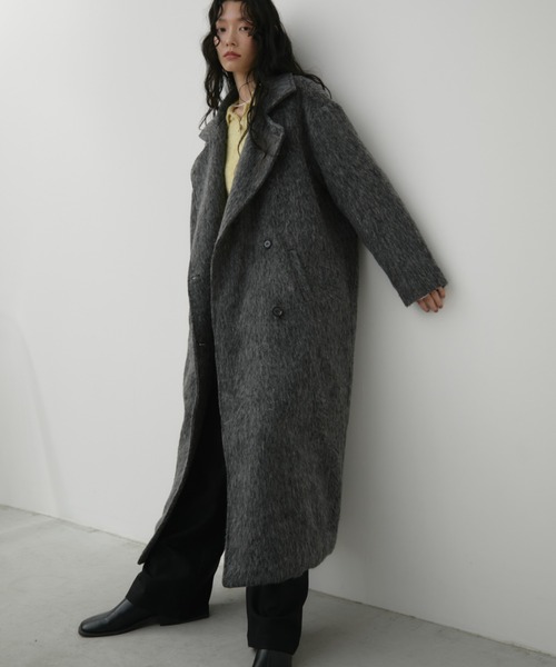 スタンドカラー3WAYシャギーロングコート（ステンカラーコート）｜Aunt