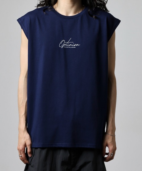 FUNALIVE（ファンアライブ）の「ワイドノースリーブTシャツ（タンクトップ・メンズ・ホワイト系2/ネイビー/ブラック系1/グリーン/ホワイト/ホワイト系1/ブラック系その他2/ブラック系その他3/ブラック系その他/ブラック・LL/M/L）」の13枚目の写真