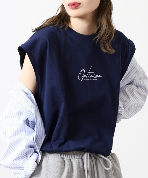 FUNALIVE（ファンアライブ）の「ワイドノースリーブTシャツ（タンクトップ・メンズ・ホワイト系2/ネイビー/ブラック系1/グリーン/ホワイト/ホワイト系1/ブラック系その他2/ブラック系その他3/ブラック系その他/ブラック・LL/M/L）」の11枚目の写真