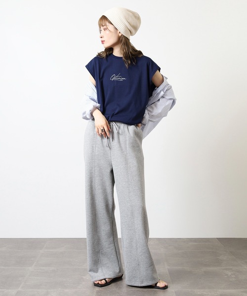 FUNALIVE（ファンアライブ）の「ワイドノースリーブTシャツ（タンクトップ・メンズ・ホワイト系2/ネイビー/ブラック系1/グリーン/ホワイト/ホワイト系1/ブラック系その他2/ブラック系その他3/ブラック系その他/ブラック・LL/M/L）」の12枚目の写真