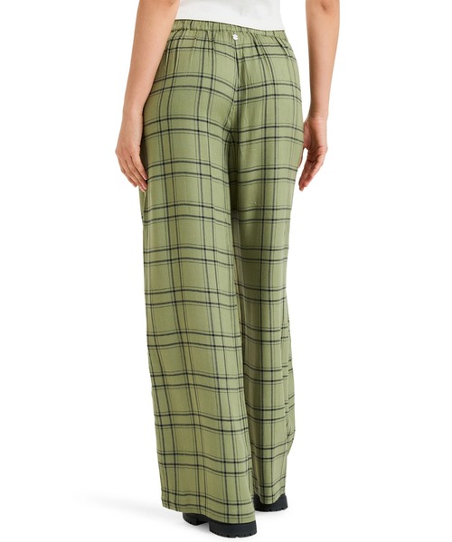 ROXY（ロキシー）の「GREAT INFLUENCE /ロキシーウエストゴムチェック柄ロングワイドパンツ（その他パンツ・レディース・グリーン・LARGE/MEDIUM/SMALL）」の2枚目の写真