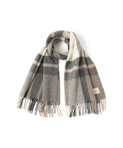 Ray BEAMS(レイビームス)の「MOON チェック ストール 25AW(マフラー・レディース・グレー/オフホワイト/ダークグリーン・ONE SIZE)」の5枚目の写真
