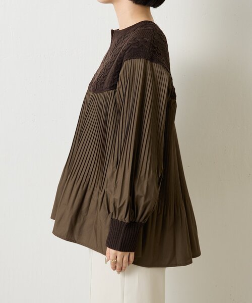 Jena espace merveilleux ケーブルニットドッキングブラウス ケーブルニットドッキングブラウス | Jena espace merveilleux