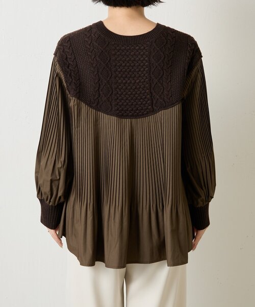 Jena espace merveilleux(ジェナ エスパスメルヴェイユ)の「ケーブルニットドッキングブラウス(シャツ/ブラウス・レディース・ブラック/ベージュ/ブラウン・FREE)」の17枚目の写真