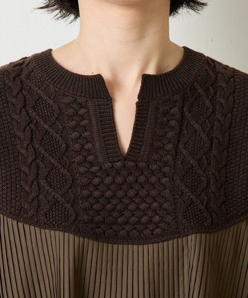 Jena espace merveilleux(ジェナ エスパスメルヴェイユ)の「ケーブルニットドッキングブラウス(シャツ/ブラウス・レディース・ブラック/ベージュ/ブラウン・FREE)」の16枚目の写真