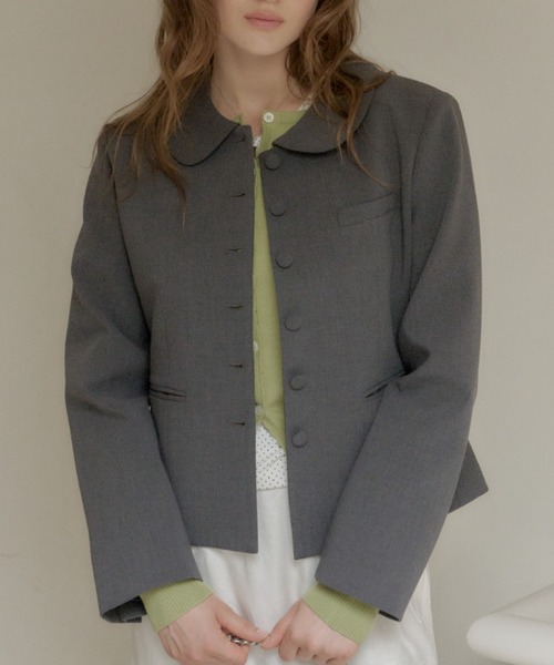 セール】round collar short jacket / ラウンドカラーショート