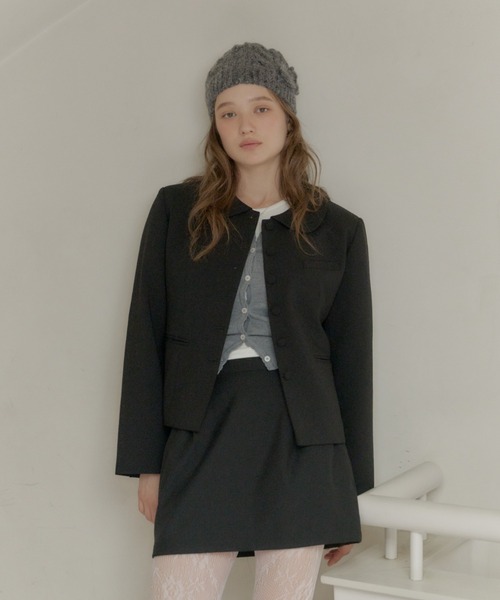 セール】round collar short jacket / ラウンドカラーショート