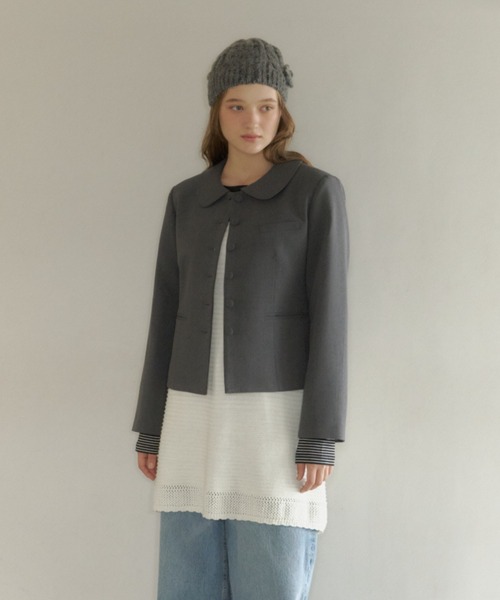 セール】round collar short jacket / ラウンドカラーショート