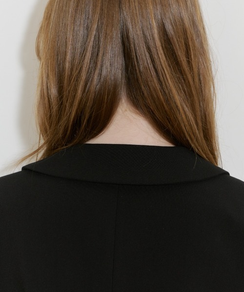 GIUNON(ジウノン)の「round collar short jacket / ラウンドカラーショートジャケット(テーラードジャケット・レディース・グレー/ブラック・FREE)」の6枚目の写真