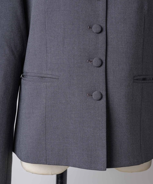 GIUNON(ジウノン)の「round collar short jacket / ラウンドカラーショートジャケット(テーラードジャケット・レディース・グレー/ブラック・FREE)」の11枚目の写真