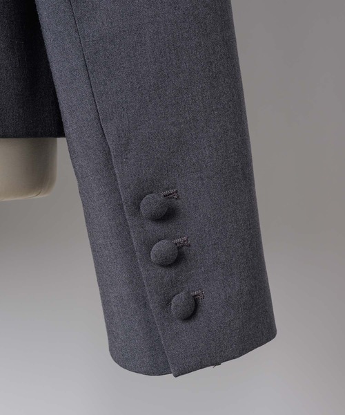 GIUNON(ジウノン)の「round collar short jacket / ラウンドカラーショートジャケット(テーラードジャケット・レディース・グレー/ブラック・FREE)」の20枚目の写真