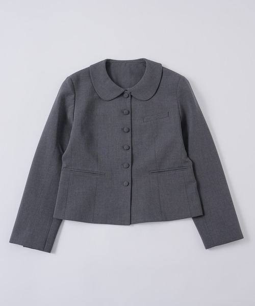 GIUNON(ジウノン)の「round collar short jacket / ラウンドカラーショートジャケット(テーラードジャケット・レディース・グレー/ブラック・FREE)」の12枚目の写真