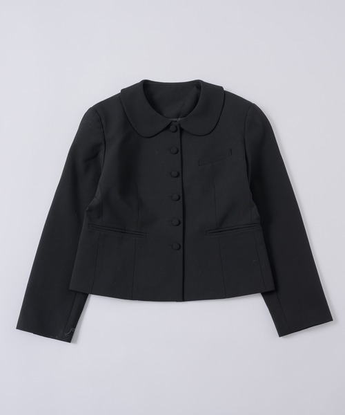 giunon ラウンドカラーショートジャケット ブラック セール】round collar short jacket / ラウンドカラーショート