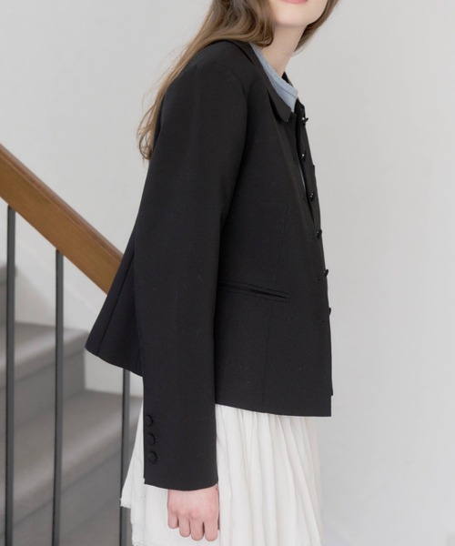 giunon ラウンドカラーショートジャケット ブラック round collar short jacket / ラウンドカラーショートジャケット