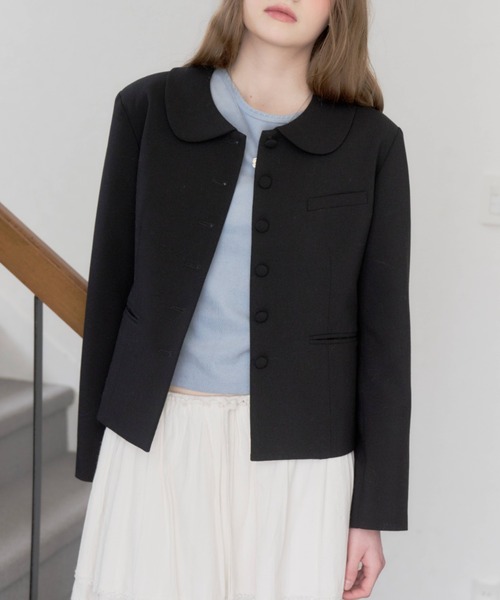 セール】round collar short jacket / ラウンドカラーショート