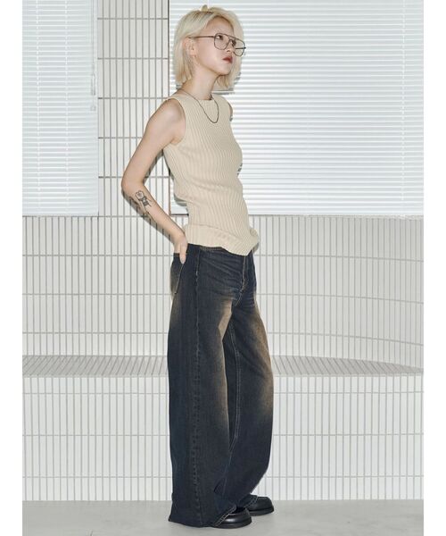 ニット セーター 「VEQUM」WIDE RIB KNIT TT レディース VEQUM】WIDE RIB KNIT TT（ニット/セーター）｜VEQUM（VEQUM）の