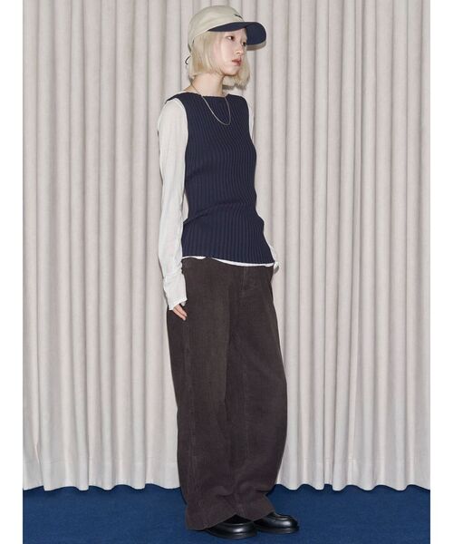 ニット セーター 「VEQUM」WIDE RIB KNIT TT レディース VEQUM】WIDE RIB KNIT TT（ニット/セーター）｜VEQUM（VEQUM）の
