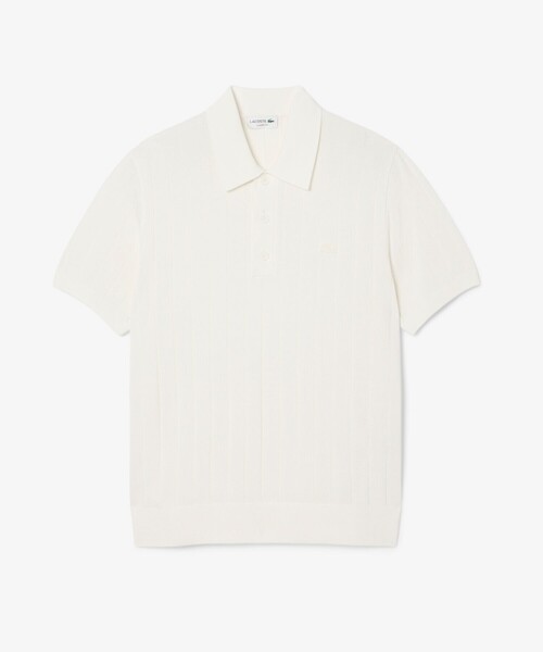 LACOSTE(ラコステ)の「ハイゲージリブニットポロシャツ(ニット/セーター・メンズ・ホワイト/オリーブ・2/4/3/5)」の5枚目の写真