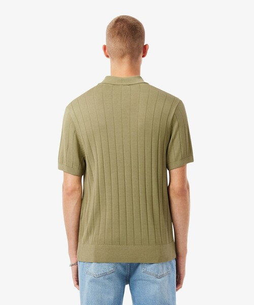 LACOSTE(ラコステ)の「ハイゲージリブニットポロシャツ(ニット/セーター・メンズ・ホワイト/オリーブ・2/4/3/5)」の9枚目の写真