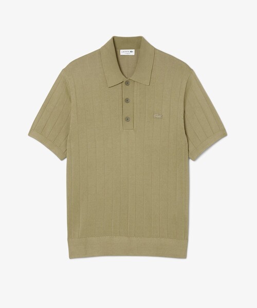 LACOSTE(ラコステ)の「ハイゲージリブニットポロシャツ(ニット/セーター・メンズ・ホワイト/オリーブ・2/4/3/5)」の10枚目の写真