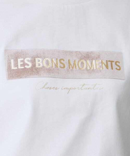 UNTITLED（アンタイトル）の「【コットン100/ゆったり/ショート丈/洗える】ベロアロゴTシャツ（Tシャツ/カットソー・レディース・ホワイト系8/ベージュ系/ホワイト系3・48/44/04/02/00）」の17枚目の写真