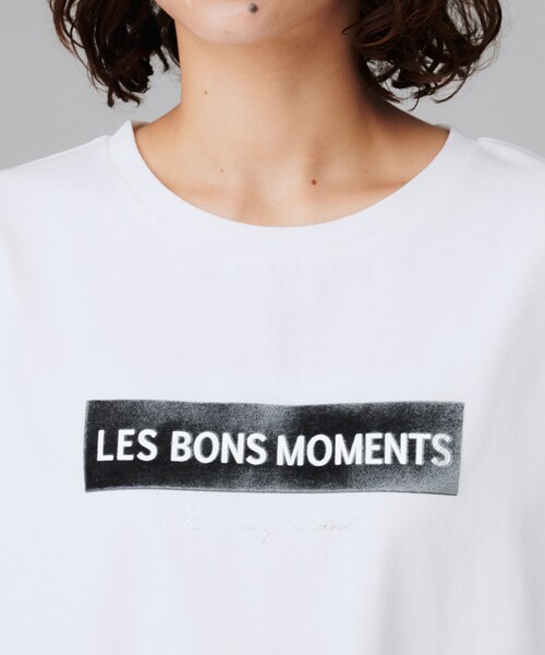 UNTITLED（アンタイトル）の「【コットン100/ゆったり/ショート丈/洗える】ベロアロゴTシャツ（Tシャツ/カットソー・レディース・ホワイト系8/ベージュ系/ホワイト系3・48/44/04/02/00）」の20枚目の写真