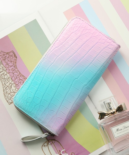 クロコダイル パステルカラー グラデーション 長財布（財布）｜sankyo