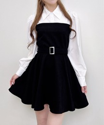 【WEB限定】シャツドッキングフレアミニワンピース