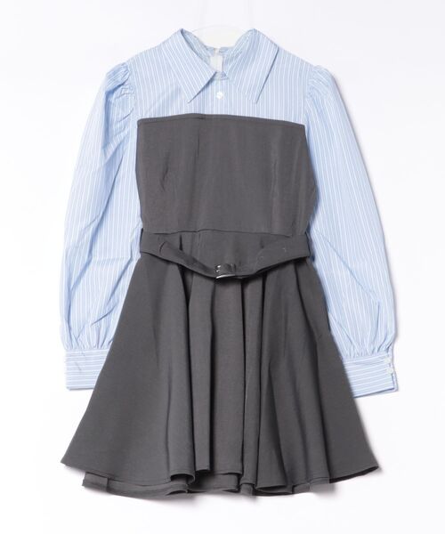 INGNI(イング)の「【WEB限定】シャツドッキングフレアミニワンピース(ワンピース・レディース・グレー/ネイビー/ネイビー系1/ブラック/グレー系その他2・M)」の7枚目の写真