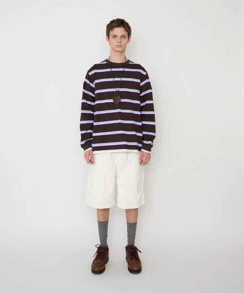 JOHN MASON SMITH（ジョンメイソンスミス）の「JOHN MASON SMITH COTTON BORDER LAYERED L/S T-SHIRT (25WCT-#948S)（Tシャツ/カットソー・メンズ・ブラウン/ネイビー・MEDIUM/LARGE/X-LARGE）」の3枚目の写真