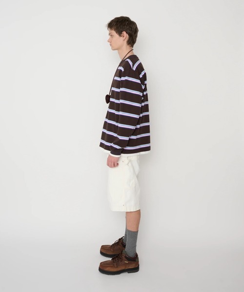 JOHN MASON SMITH（ジョンメイソンスミス）の「JOHN MASON SMITH COTTON BORDER LAYERED L/S T-SHIRT (25WCT-#948S)（Tシャツ/カットソー・メンズ・ブラウン/ネイビー・MEDIUM/LARGE/X-LARGE）」の4枚目の写真