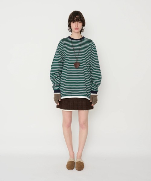 JOHN MASON SMITH（ジョンメイソンスミス）の「JOHN MASON SMITH COTTON BORDER LAYERED L/S T-SHIRT (25WCT-#948S)（Tシャツ/カットソー・メンズ・ブラウン/ネイビー・MEDIUM/LARGE/X-LARGE）」の6枚目の写真