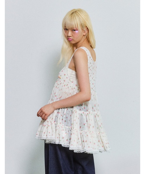 Little sunny bite(リトルサニーバイト)の「【8】【it】【little sunny bite】original floral tulle dress(ワンピース・レディース・ブラウン/ホワイト/ピンク・SMALL/MEDIUM)」の12枚目の写真