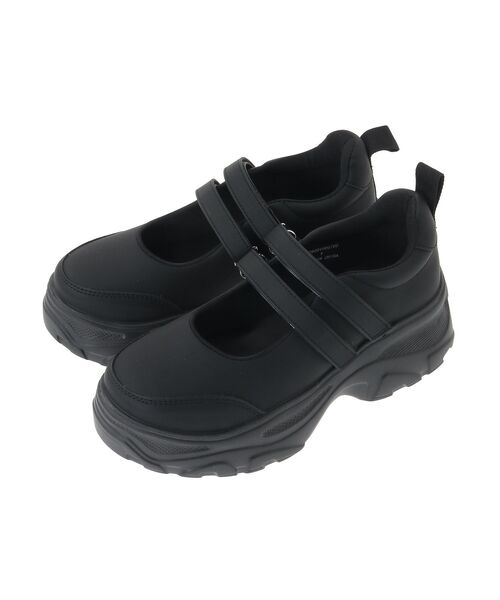 Green　Parks（グリーンパークス）の「・rich blue 厚底ストラップスニーカー（スニーカー・レディース・ブラック・S/M/L/LL）」の3枚目の写真