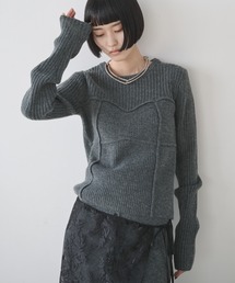 ビスチェコンビネーションリブニット