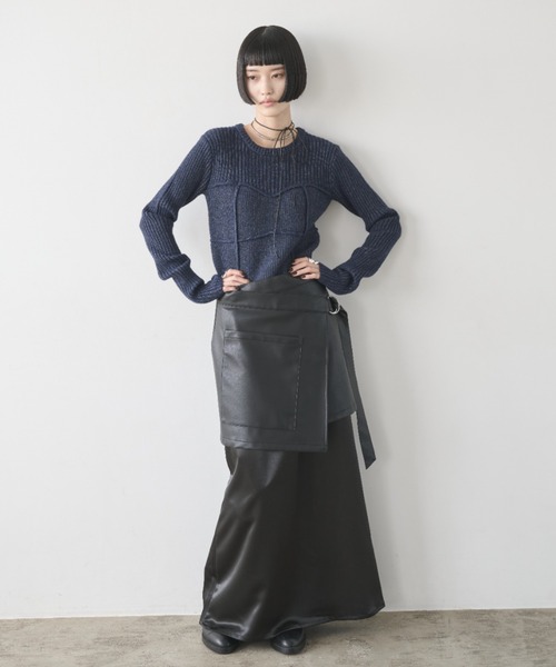 AIC.(エーアイシー)の「ビスチェコンビネーションリブニット(ニット/セーター・レディース・アイボリー/チャコールグレー/グレイッシュベージュ/ネイビー/ブラック/ブラウン・FREE)」の17枚目の写真