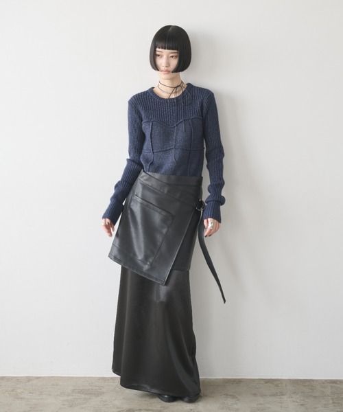 AIC.(エーアイシー)の「ビスチェコンビネーションリブニット(ニット/セーター・レディース・アイボリー/チャコールグレー/グレイッシュベージュ/ネイビー/ブラック/ブラウン・FREE)」の16枚目の写真