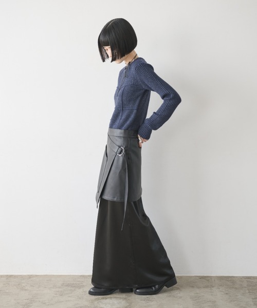 AIC.(エーアイシー)の「ビスチェコンビネーションリブニット(ニット/セーター・レディース・アイボリー/チャコールグレー/グレイッシュベージュ/ネイビー/ブラック/ブラウン・FREE)」の20枚目の写真