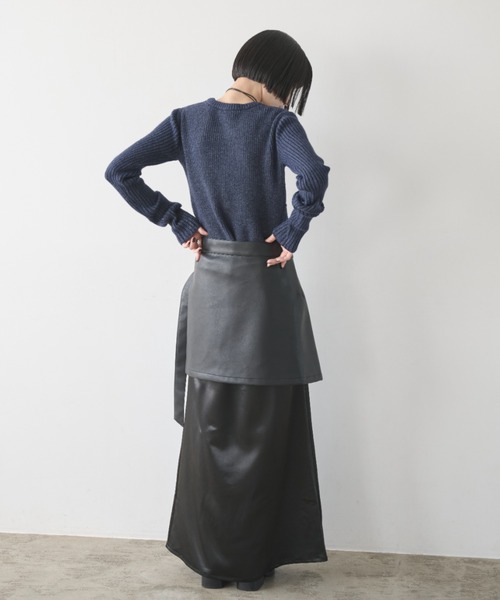 AIC.(エーアイシー)の「ビスチェコンビネーションリブニット(ニット/セーター・レディース・アイボリー/チャコールグレー/グレイッシュベージュ/ネイビー/ブラック/ブラウン・FREE)」の19枚目の写真