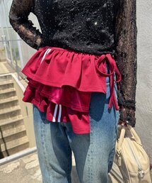 異素材切替トラック巻きスカート