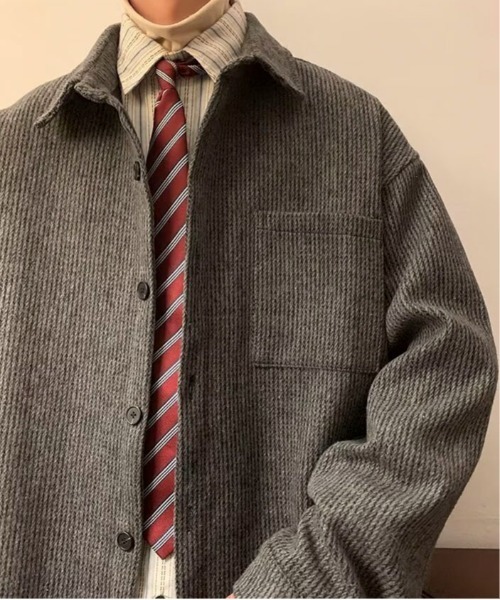 link lot(リンクロット)の「ヘリンボーンポケット付きルーズシルエットCPOジャケット(シャツ/ブラウス・メンズ・ブラック/ベージュ/グレー・M/L)」の7枚目の写真