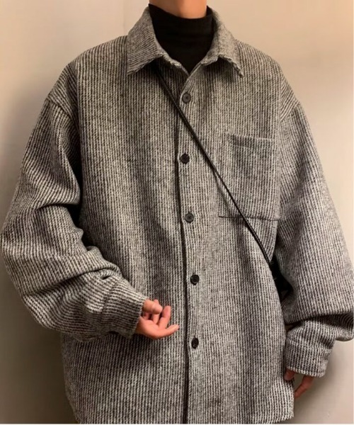 link lot(リンクロット)の「ヘリンボーンポケット付きルーズシルエットCPOジャケット(シャツ/ブラウス・メンズ・ブラック/ベージュ/グレー・M/L)」の13枚目の写真