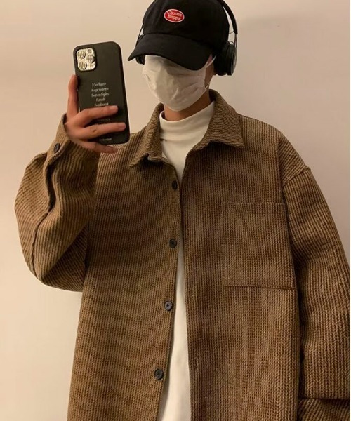 link lot(リンクロット)の「ヘリンボーンポケット付きルーズシルエットCPOジャケット(シャツ/ブラウス・メンズ・ブラック/ベージュ/グレー・M/L)」の15枚目の写真