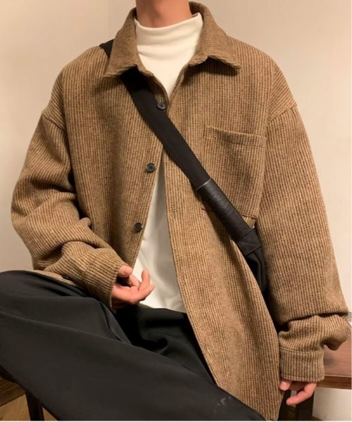 link lot(リンクロット)の「ヘリンボーンポケット付きルーズシルエットCPOジャケット(シャツ/ブラウス・メンズ・ブラック/ベージュ/グレー・M/L)」の16枚目の写真