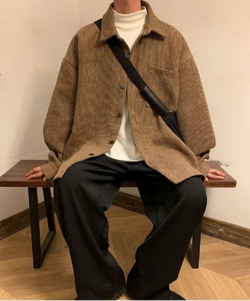 link lot(リンクロット)の「ヘリンボーンポケット付きルーズシルエットCPOジャケット(シャツ/ブラウス・メンズ・ブラック/ベージュ/グレー・M/L)」の14枚目の写真