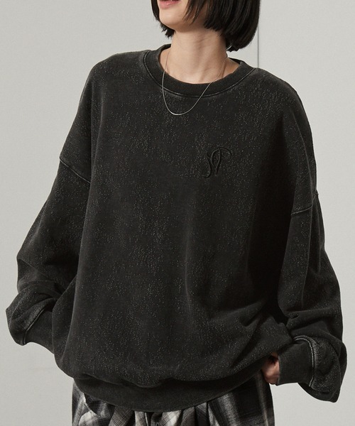 Alfred Alex(アルフレッドアレックス)の「【Alfred Alex】ヴィンテージ加工スノーウォッシュアブストラクトジャガードオーバーサイズスウェット(スウェット・メンズ・ブラウン/ブラック/ブルー/ワイン・M/L)」の12枚目の写真