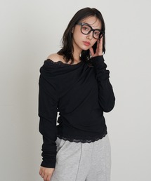 RAY CASSIN | ワンショルレースロンTシャツ(Tシャツ/カットソー)